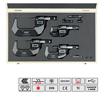 Набор микрометров цифровых МКЦ 25 - МКЦ 100 Vogel с IP65