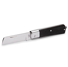Нож для снятия изоляции монтерский большой складной с прямым лезвием КВТ