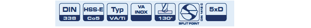 Сверла ∅ 1,0-13,0 мм из HSSE ПРОФИ с покрытием TiALN для сухого сверления