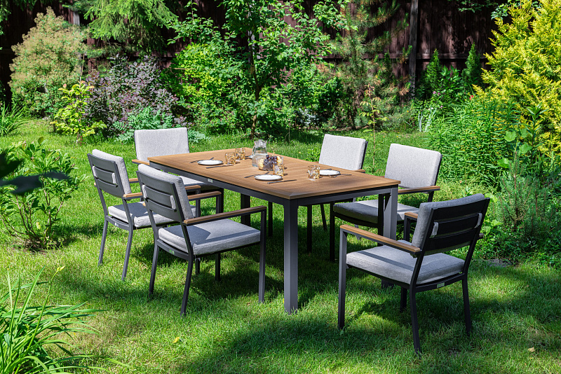 Обеденный комплект OSCAR со столешницей из тика