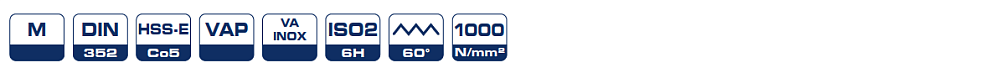 Метчики М3-М20 HSSE к-т 3 шт и №1, 2,3 серия 4110 Bohrcraft