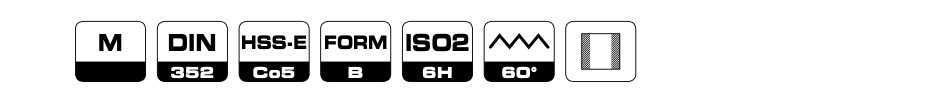 Метчики М3-М12 короткие однозаходные из HSSE (Co5) для сквозных отверстий Bohrcraft