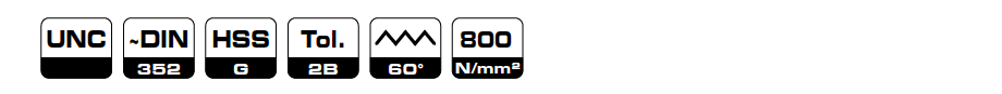 Метчики UNC №2 - 2' HSS к-т 3 шт и №1, 2, 3 серия 4104 Bohrcraft